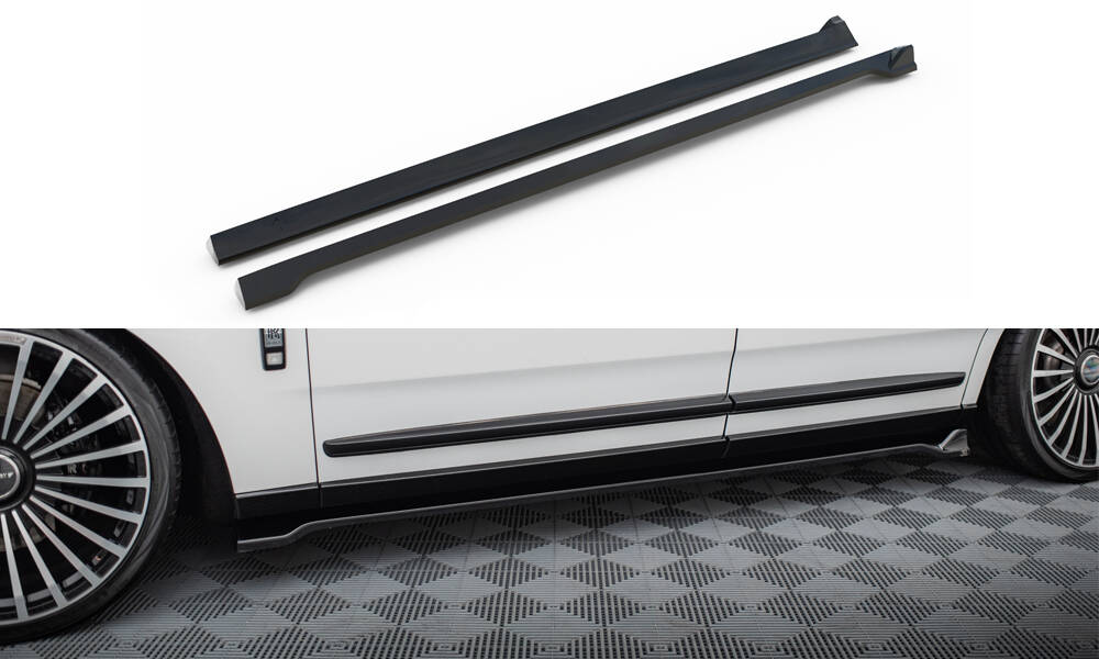 Seitenschweller Ansatz Paar passend für Rolls Royce Cullinan schwarz Hochglanz
