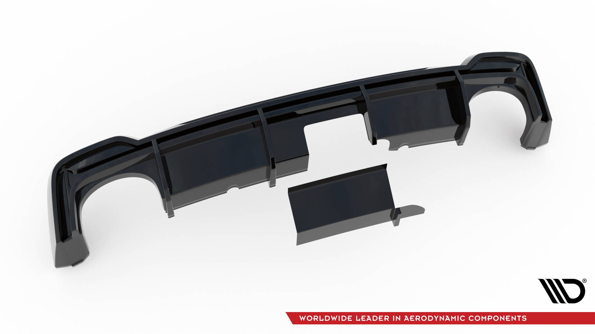 Street+ Heck Ansatz Diffusor passend für Audi RS7 C8 mit AHK schwarz Hochglanz