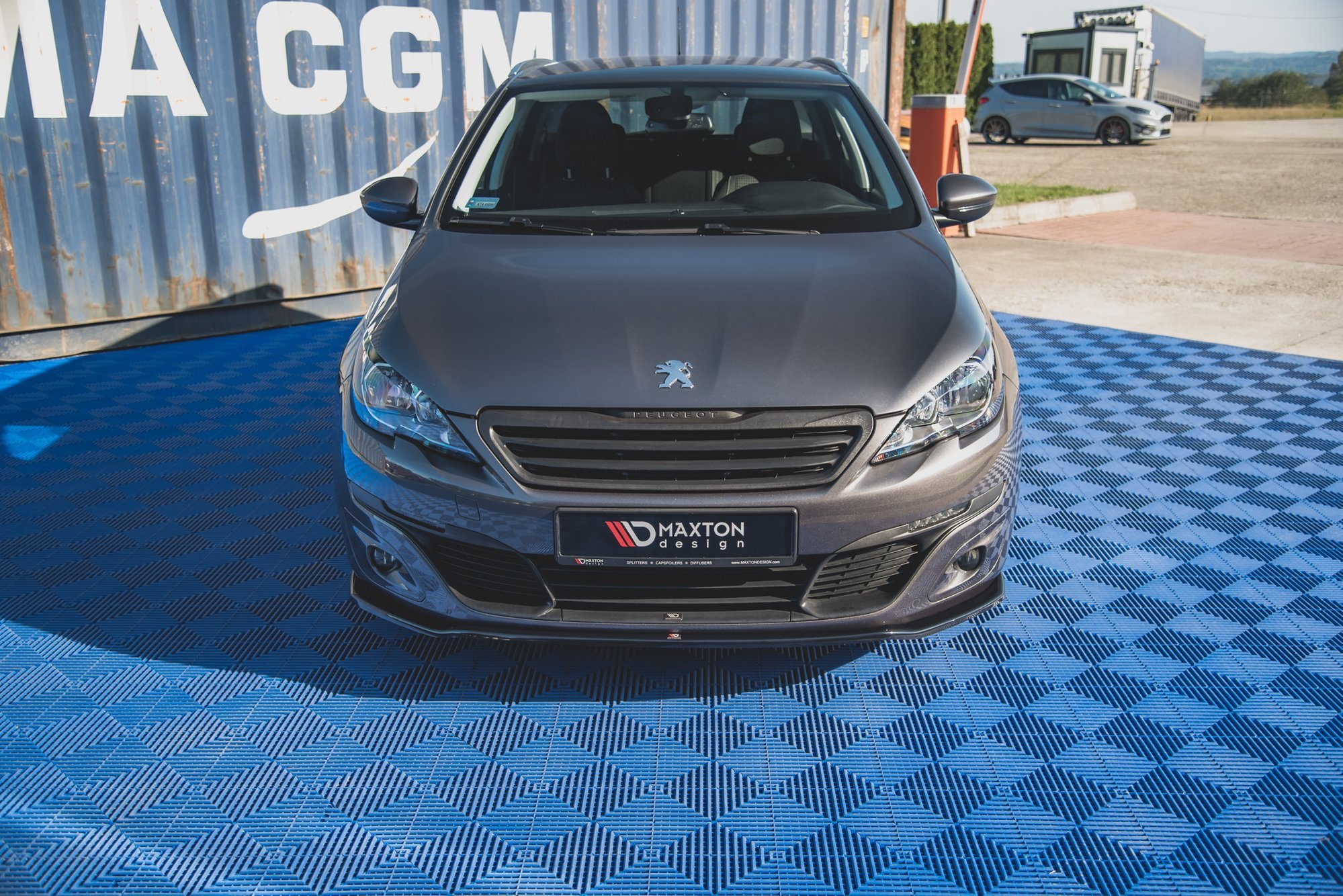 Street+ Spoilerlippe Front Ansatz V.1 passend für Peugeot 308 Mk2 schwarz Hochglanz
