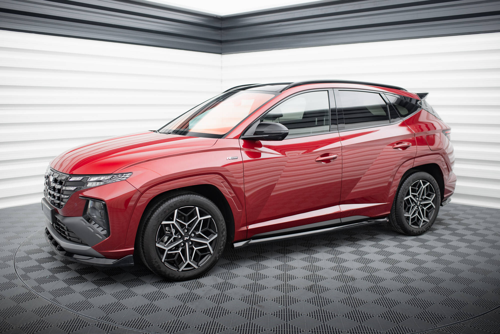 Street+ Seitenschweller Leisten passend für Hyundai Tucson N-Line Mk4 schwarz Hochglanz