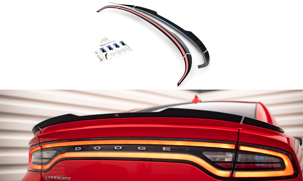 Heck Spoiler Aufsatz Abrisskante passend für Paket Dodge Charger RT Mk7 FL schwarz Hochglanz