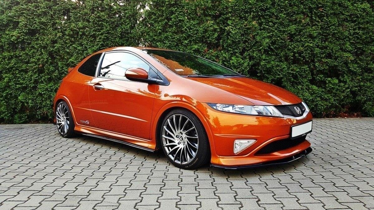 Street+ Spoilerlippe Front Ansatz passend für Honda Civic VIII TYPE S/R schwarz Hochglanz