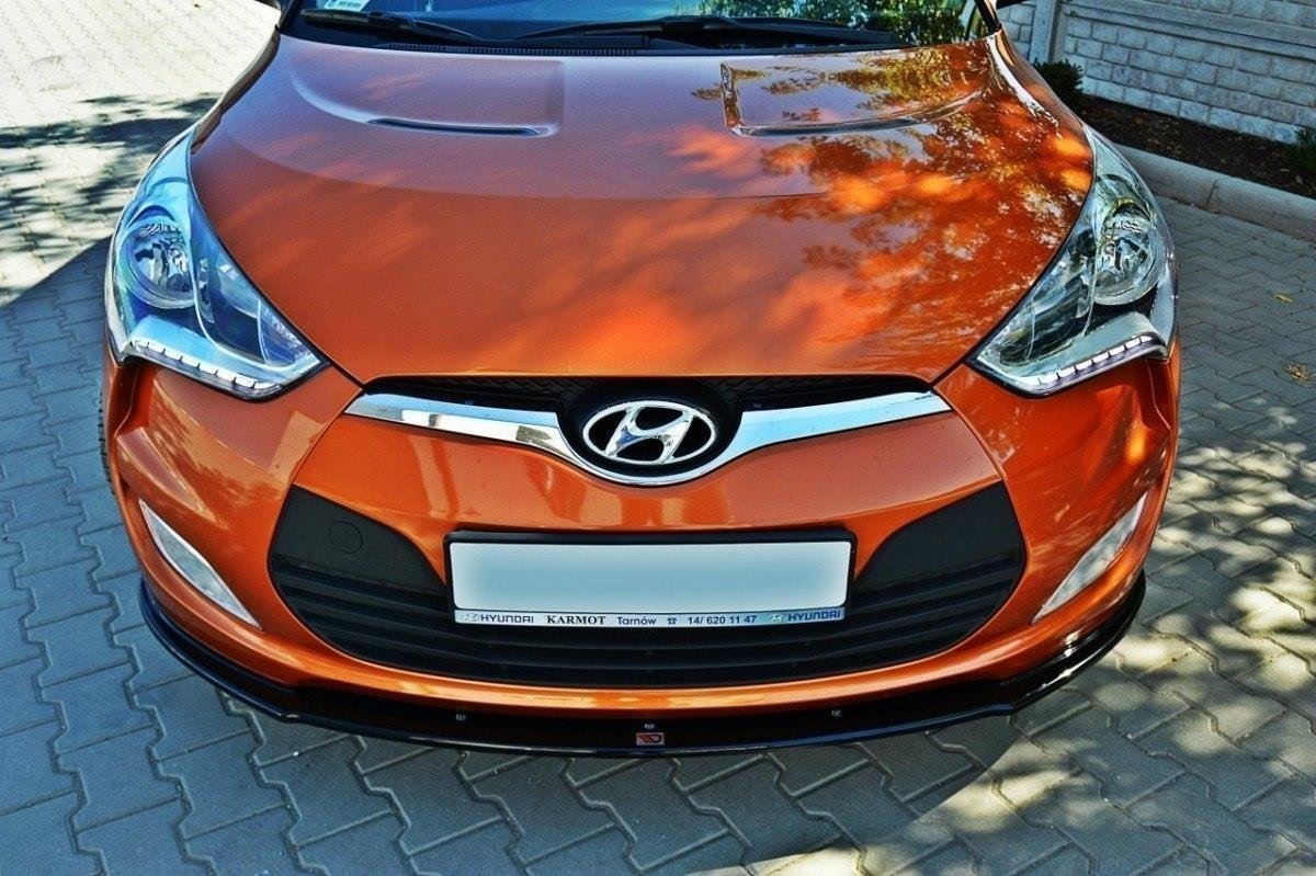Street+ Spoilerlippe Front Ansatz passend für Hyundai Veloster schwarz Hochglanz