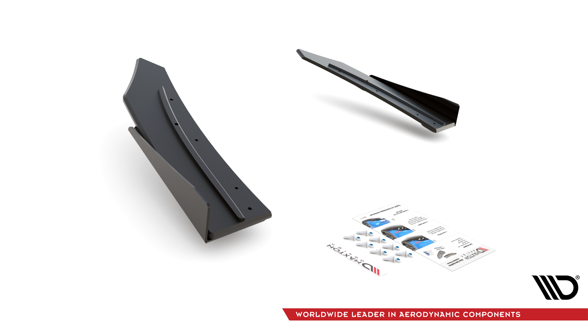 Street Pro Heck Ansatz Diffusor + Flaps passend für Mercedes-AMG C43 Coupe C205 rot+ Hochglanz Flaps