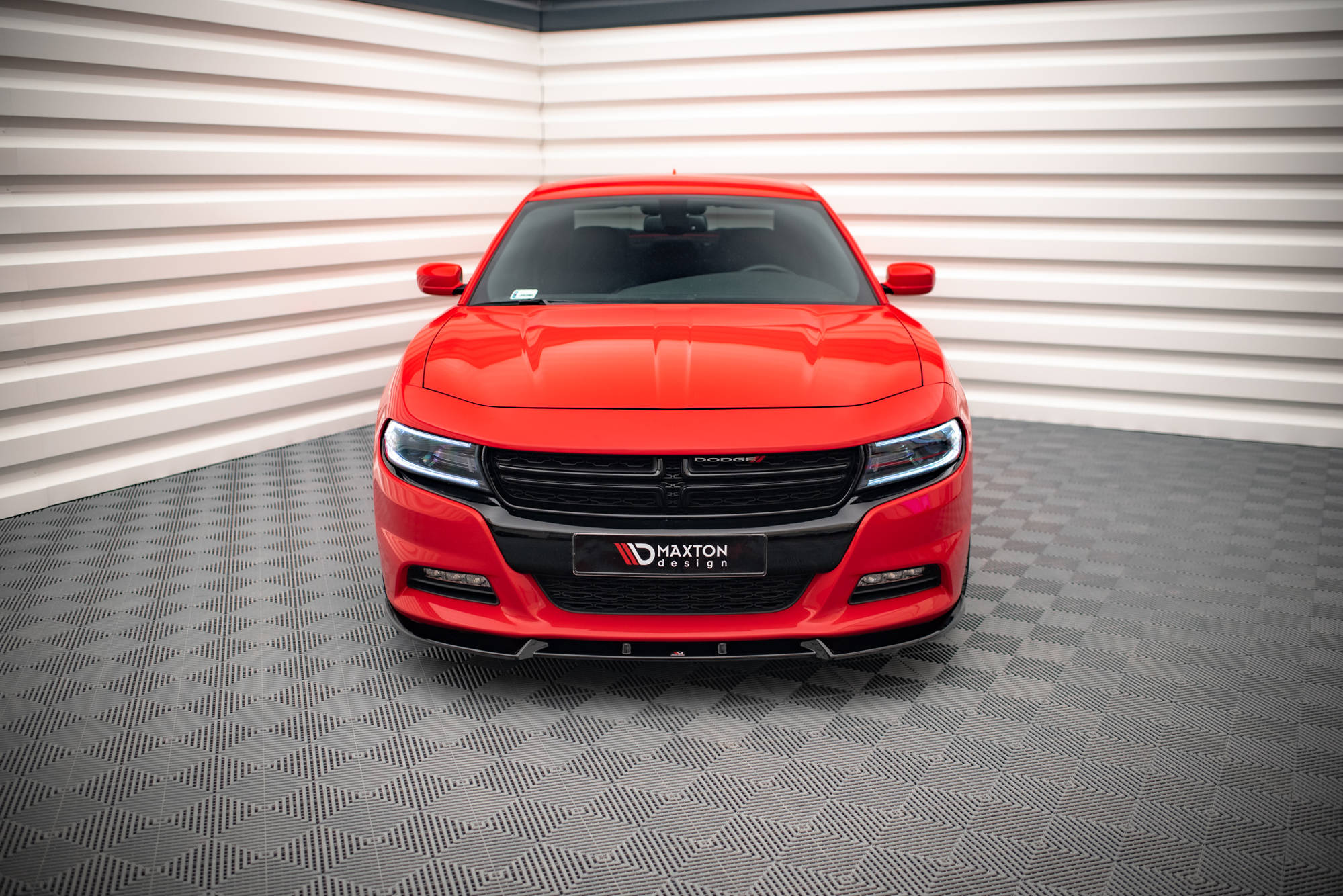 Street+ Spoilerlippe Front Ansatz V.1 passend für Dodge Charger RT Mk7 FL schwarz Hochglanz