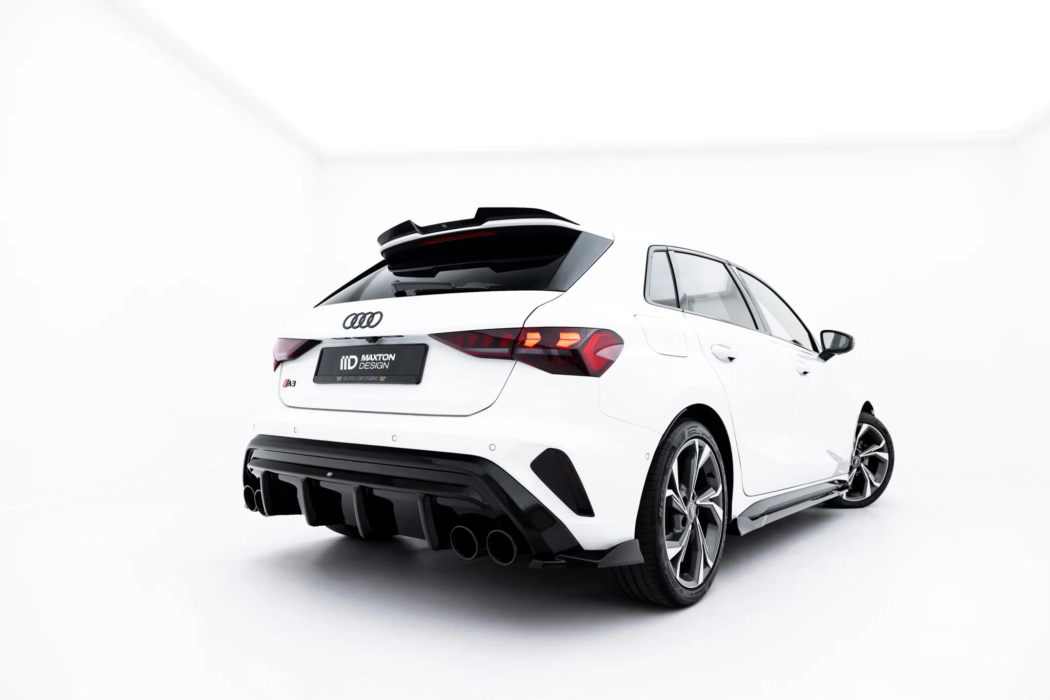 Diffusor Heck Ansatz + Endrohre passend für Audi A3 S-Line Sportback 8Y Facelift