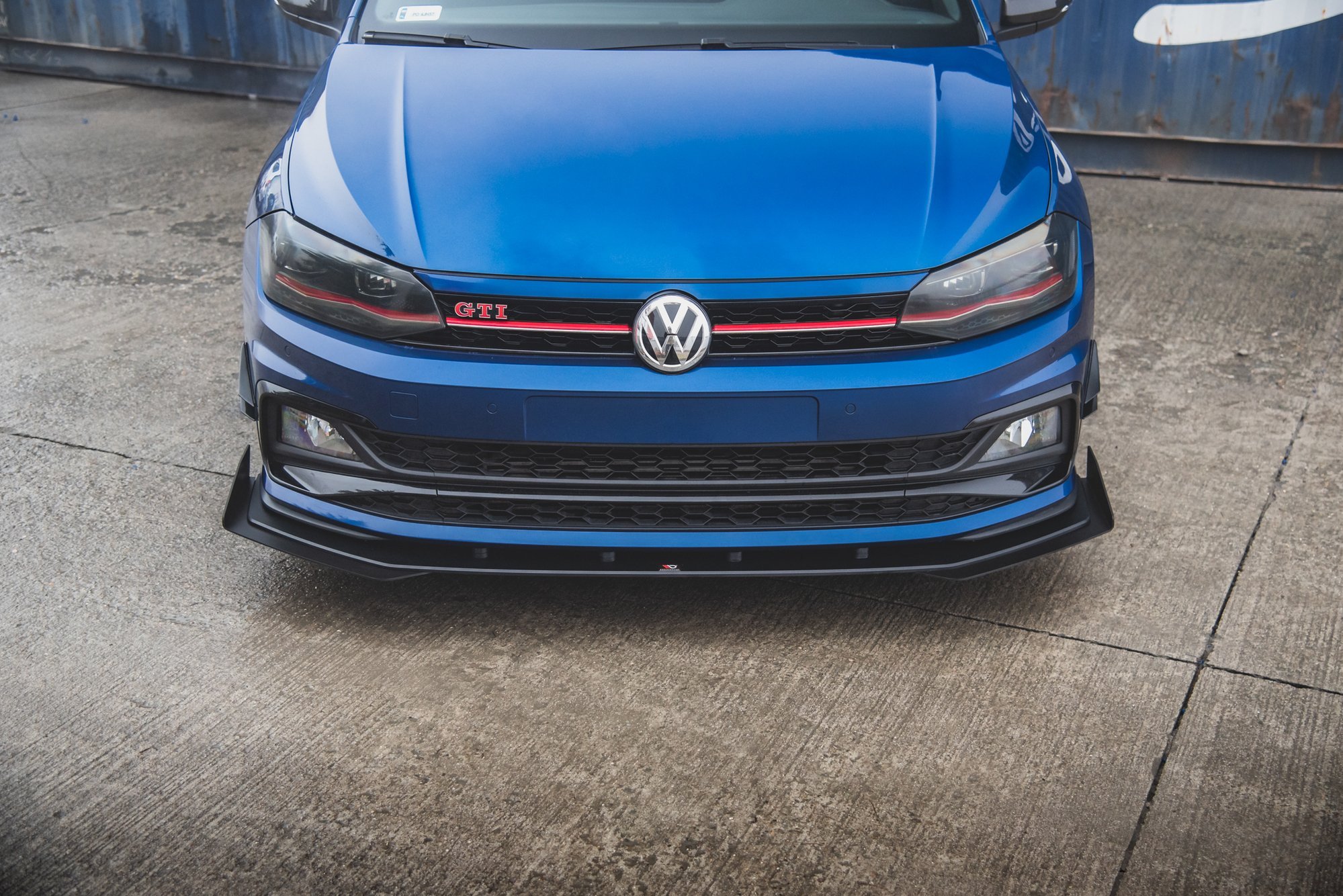 Front Stoßstange Flaps passend für VW Polo GTI Mk6 schwarz Hochglanz