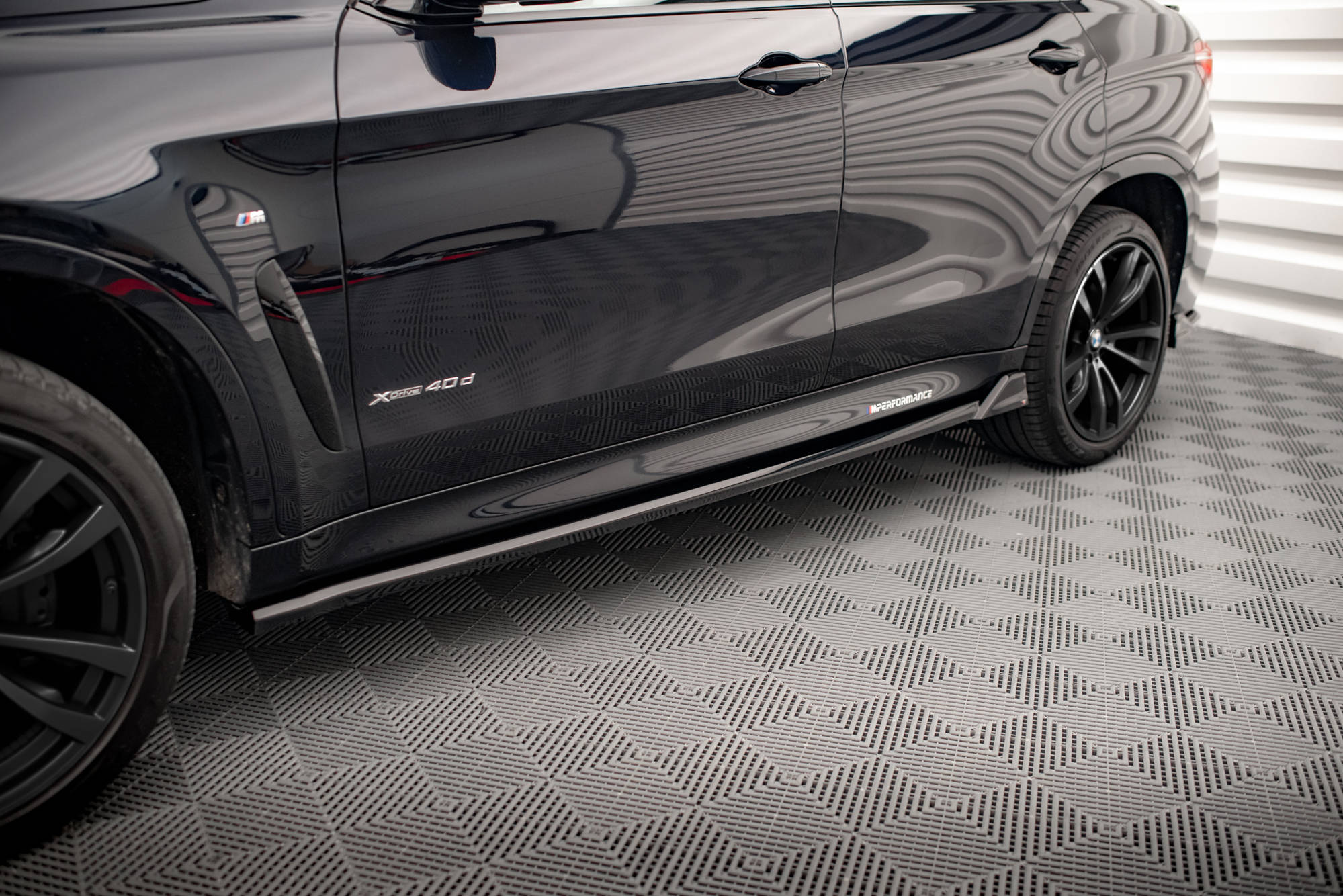 Street+ Seitenschweller Leisten V.2 passend für BMW X6 M-Paket F16 schwarz Hochglanz