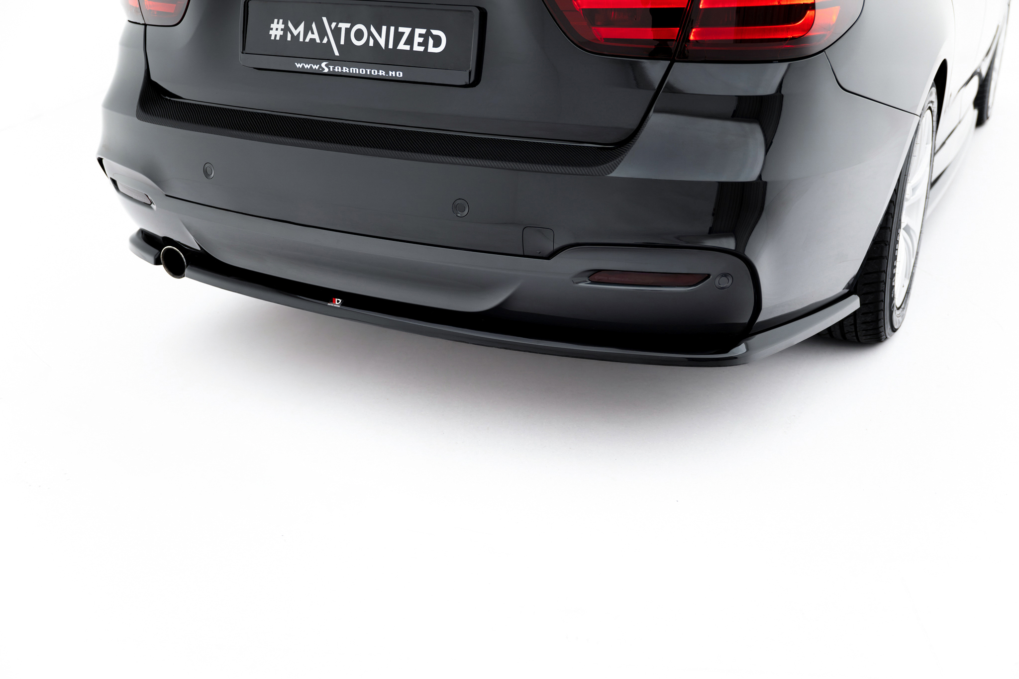 Street+ Heck Ansatz Flaps V.2 passend für BMW 3er GT M-Paket F34 schwarz Hochglanz