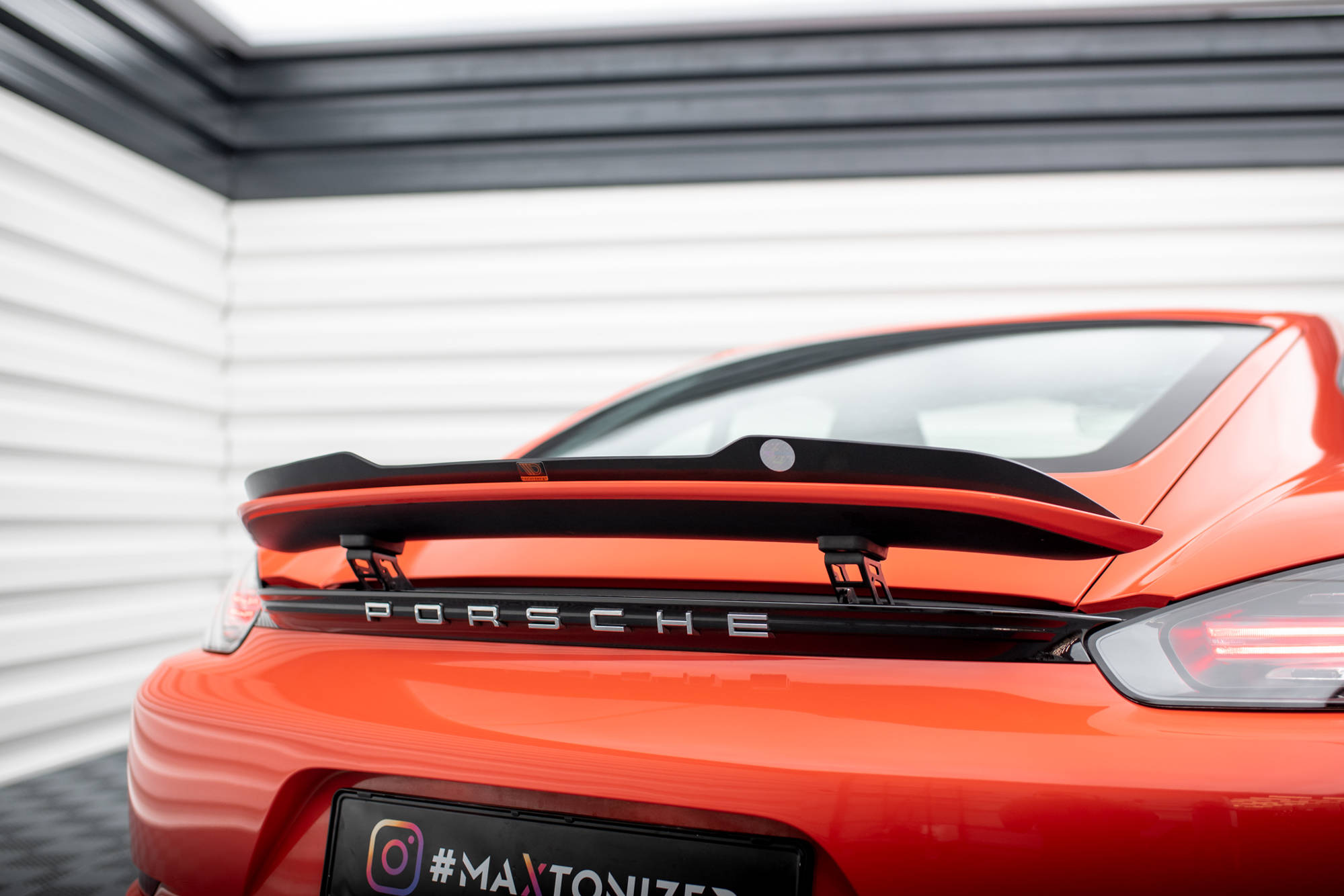 Heck Spoiler Aufsatz Abrisskante passend für Porsche 718 Cayman 982c schwarz Hochglanz