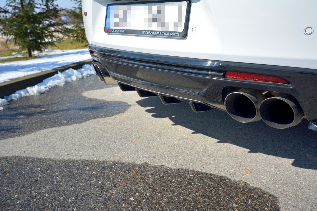 Diffusor Heck Ansatz für Chevrolet Camaro Phase-I 2SS Coupe Mk6 schwarz Hochglanz
