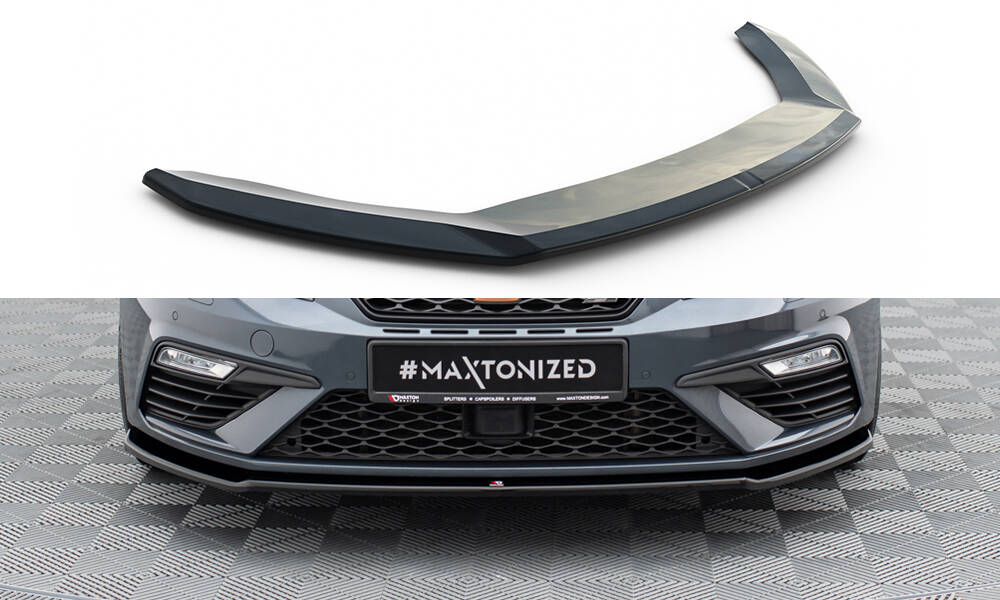Street+ Spoilerlippe Front Ansatz V.2 passend für Seat Leon CUPRA / FR Mk3 FL schwarz Hochglanz