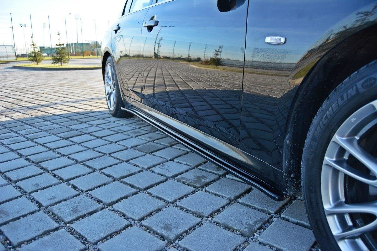 Seitenschweller Ansatz Paar passend für Infiniti G37 Limousine schwarz Hochglanz