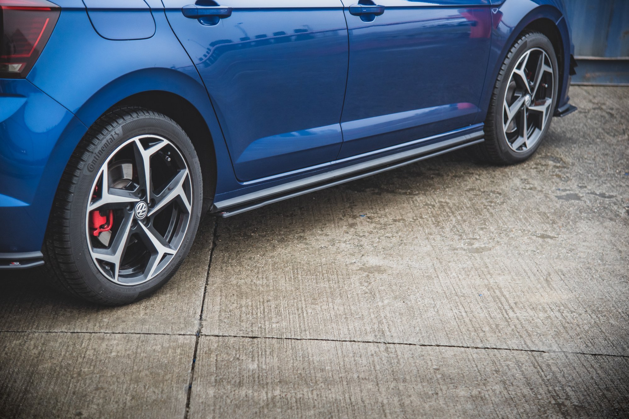 Street Pro Seitenschweller Leisten passend für VW Polo GTI Mk6 rot
