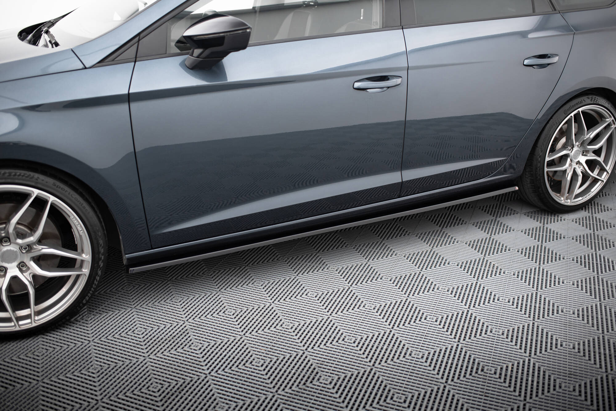 Street+ Seitenschweller Leisten V.2 passend für Seat Leon Mk3 CUPRA/ FR FL schwarz Hochglanz
