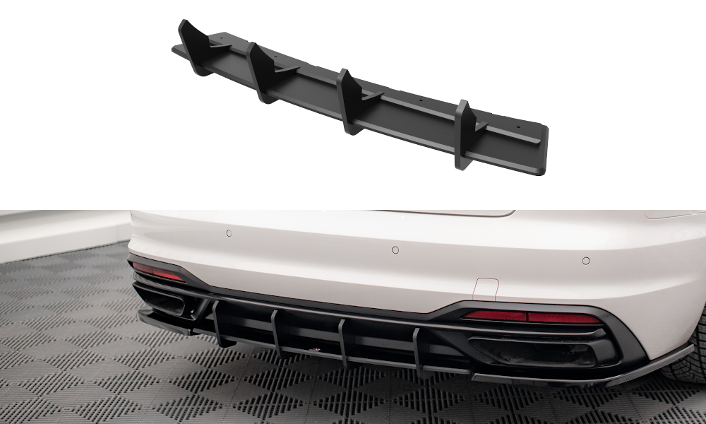 Street Pro Heckschürze Heck Ansatz Diffusor passend für Audi A4 B9 FL rot