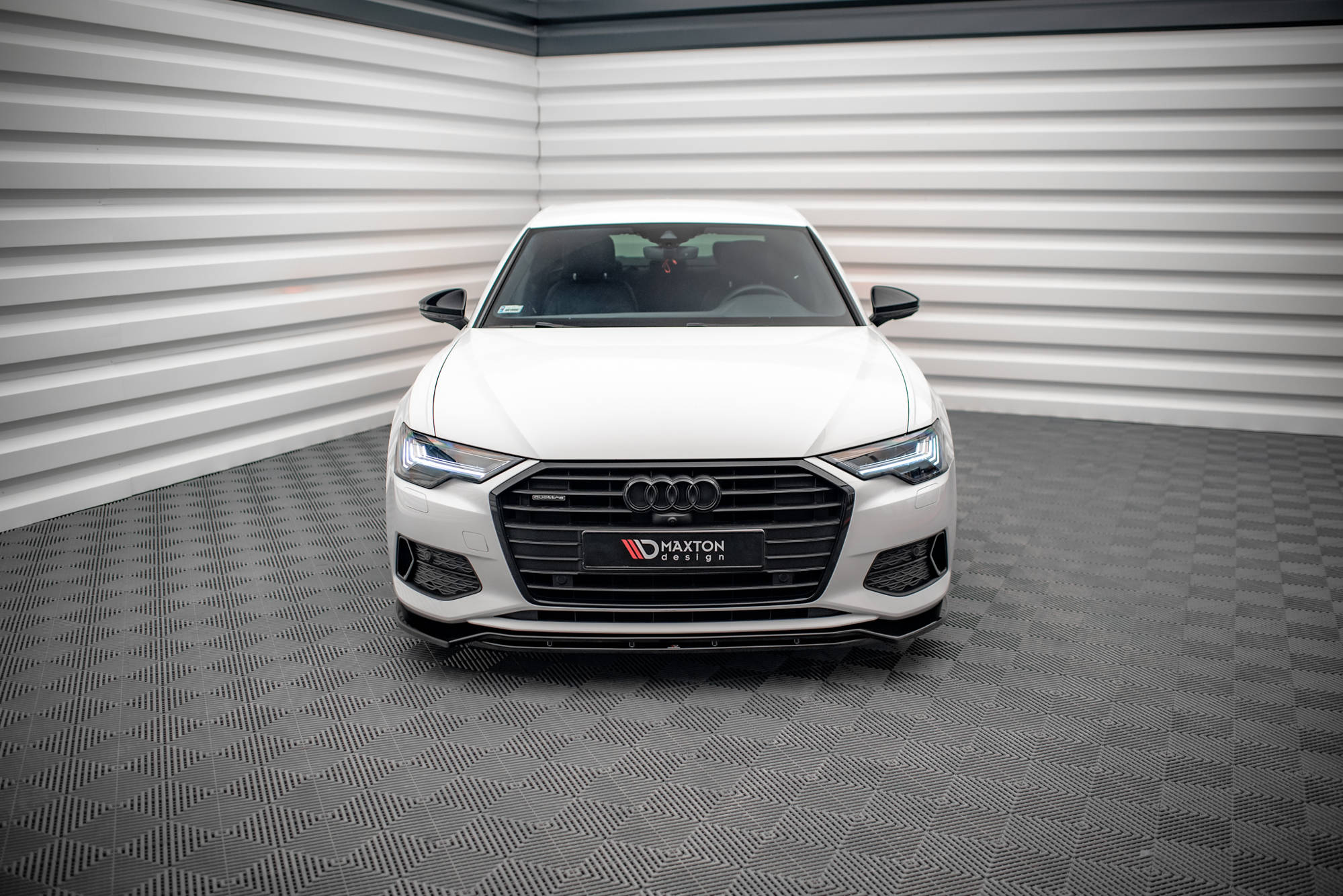 Street+ Spoilerlippe Front Ansatz V.3 passend für Audi A6 C8 schwarz Hochglanz