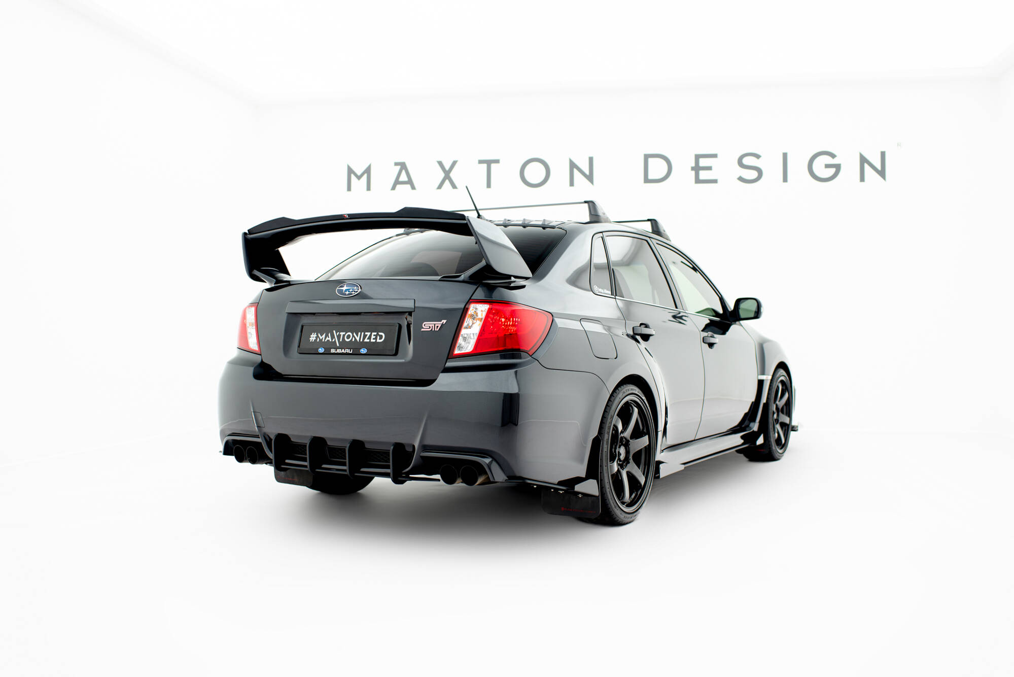 Hintere Seiten Flaps passend für Subaru Impreza WRX STI Mk3 FL schwarz Hochglanz