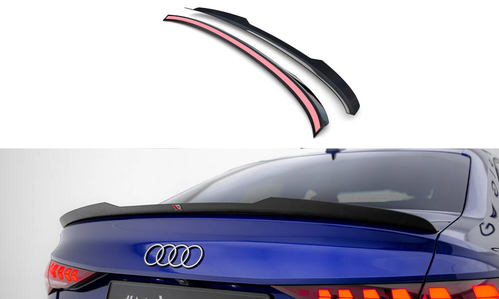 Heck Spoiler Aufsatz Abrisskante passend für Audi A3 S-Line Limousine / S3 Limousine 8Y FL schwarz Hochglanz