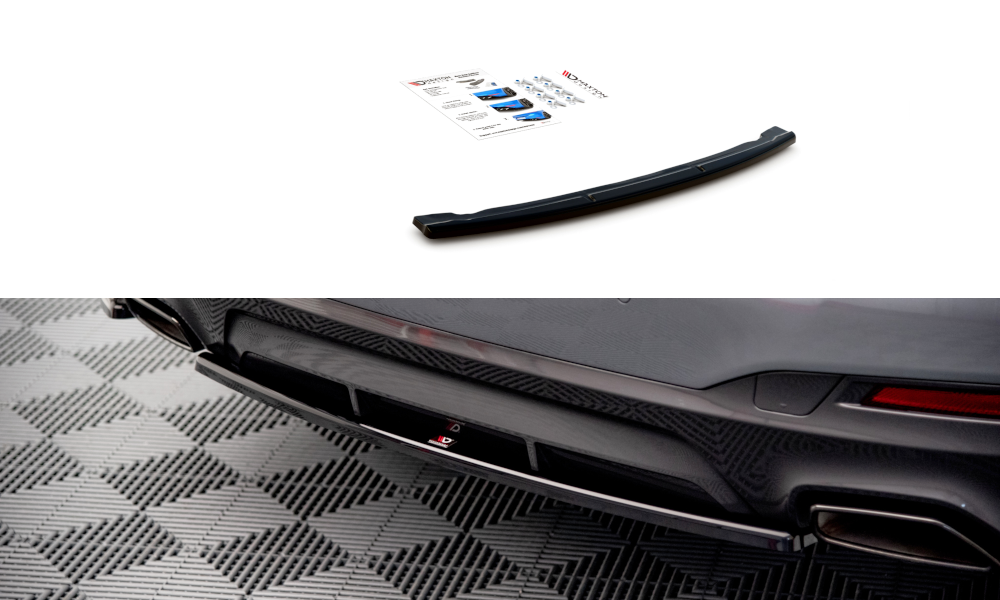 Street+ Mittlerer Diffusor Heck Ansatz passend für BMW 5er M-Paket Limousine / Touring G30 / G31 FL schwarz Hochglanz