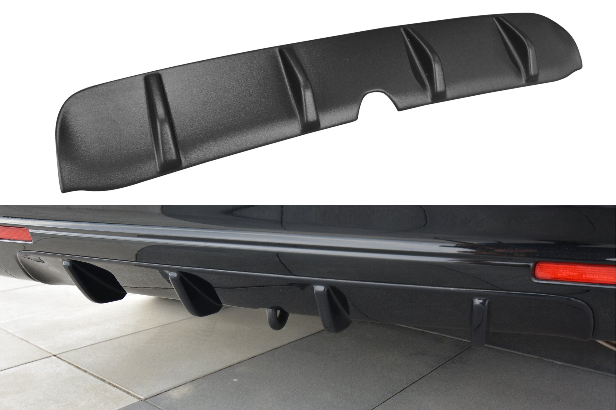 Diffusor Heck Ansatz für Honda Accord Limousine Mk8 schwarz Hochglanz