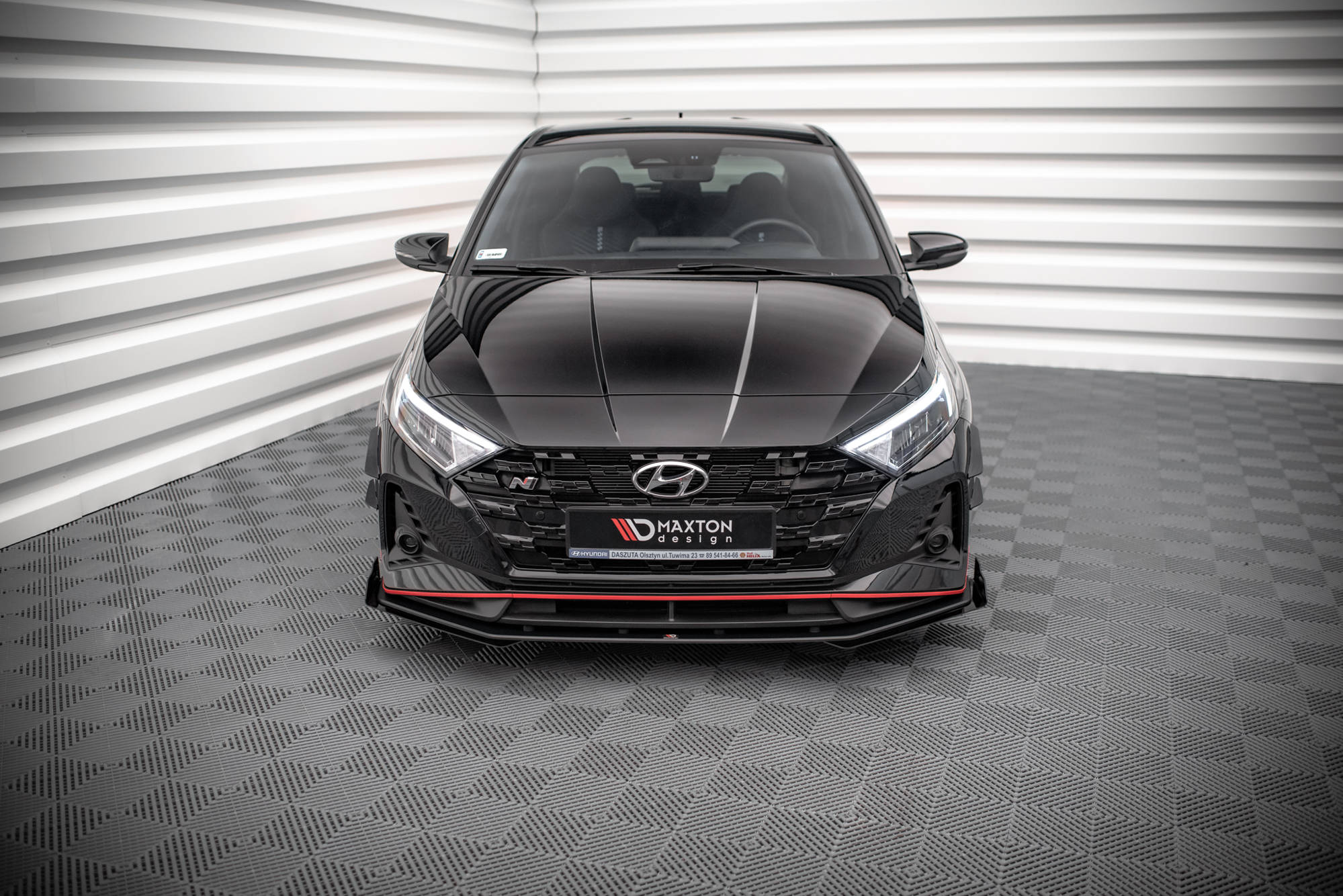 Street Pro Spoilerlippe Front Ansatz + Flaps V.1 passend für Hyundai I20 N Mk3 schwarz Hochglanz