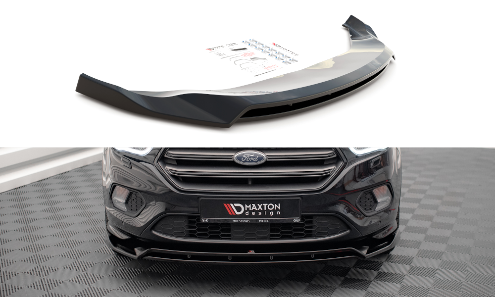 Street+ Spoilerlippe Front Ansatz V.1 passend für Ford Escape ST-Line Mk3 schwarz Hochglanz
