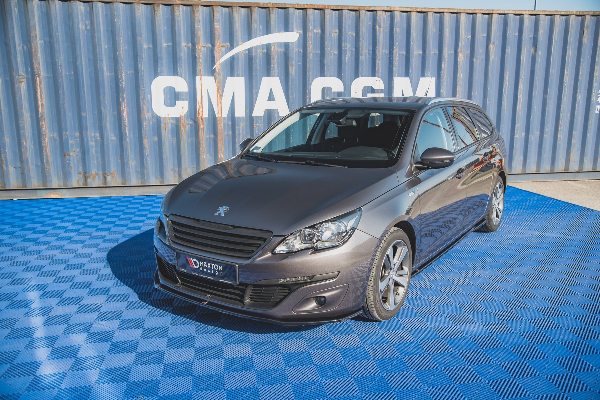 Street+ Spoilerlippe Front Ansatz V.1 passend für Peugeot 308 Mk2 schwarz Hochglanz