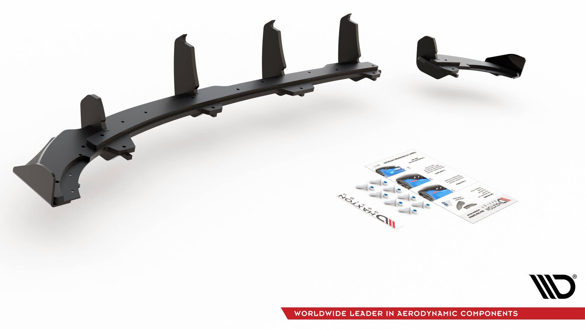 Street Pro Heck Ansatz Diffusor passend für VW Polo GTI Mk6 rot+ Hochglanz Flaps