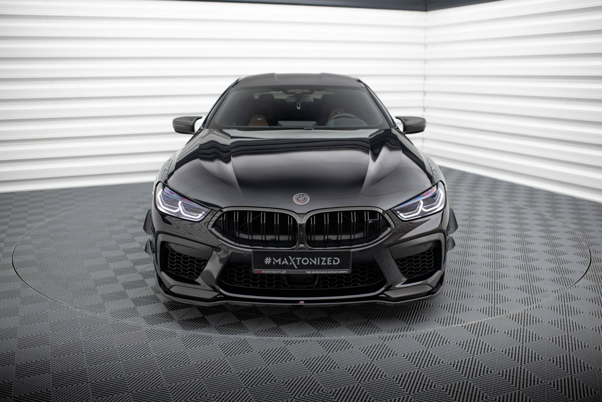 Street+ Spoilerlippe Front Ansatz V.2 passend für BMW M8 Gran Coupe F93 / Coupe F92 schwarz Hochglanz