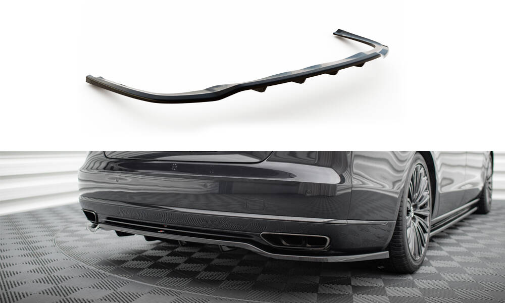 Street+ Mittlerer Diffusor RACE Heck Ansatz passend für Audi A8 D4 FL schwarz Hochglanz