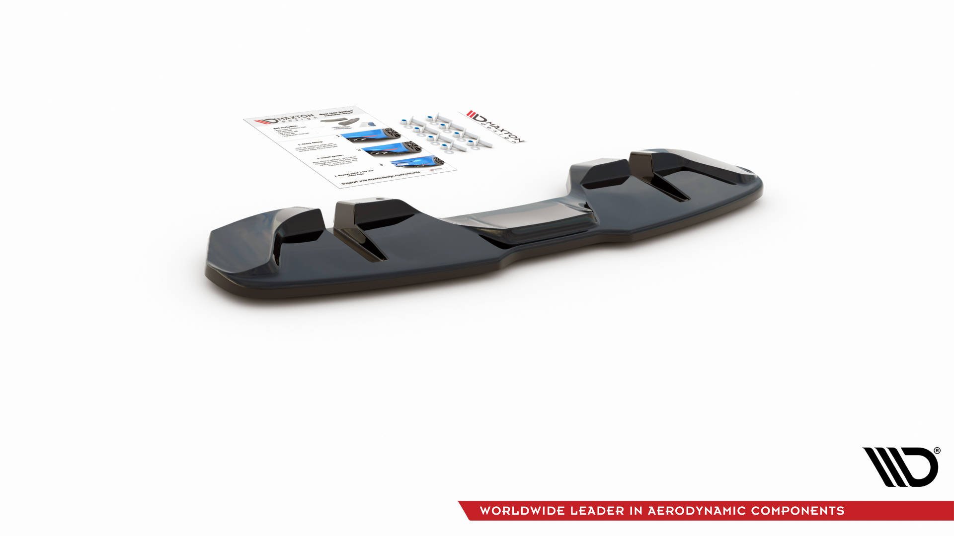 Street+ Mittlerer Diffusor Heck Ansatz passend für Ford Mustang GT Mk6 FL schwarz Hochglanz