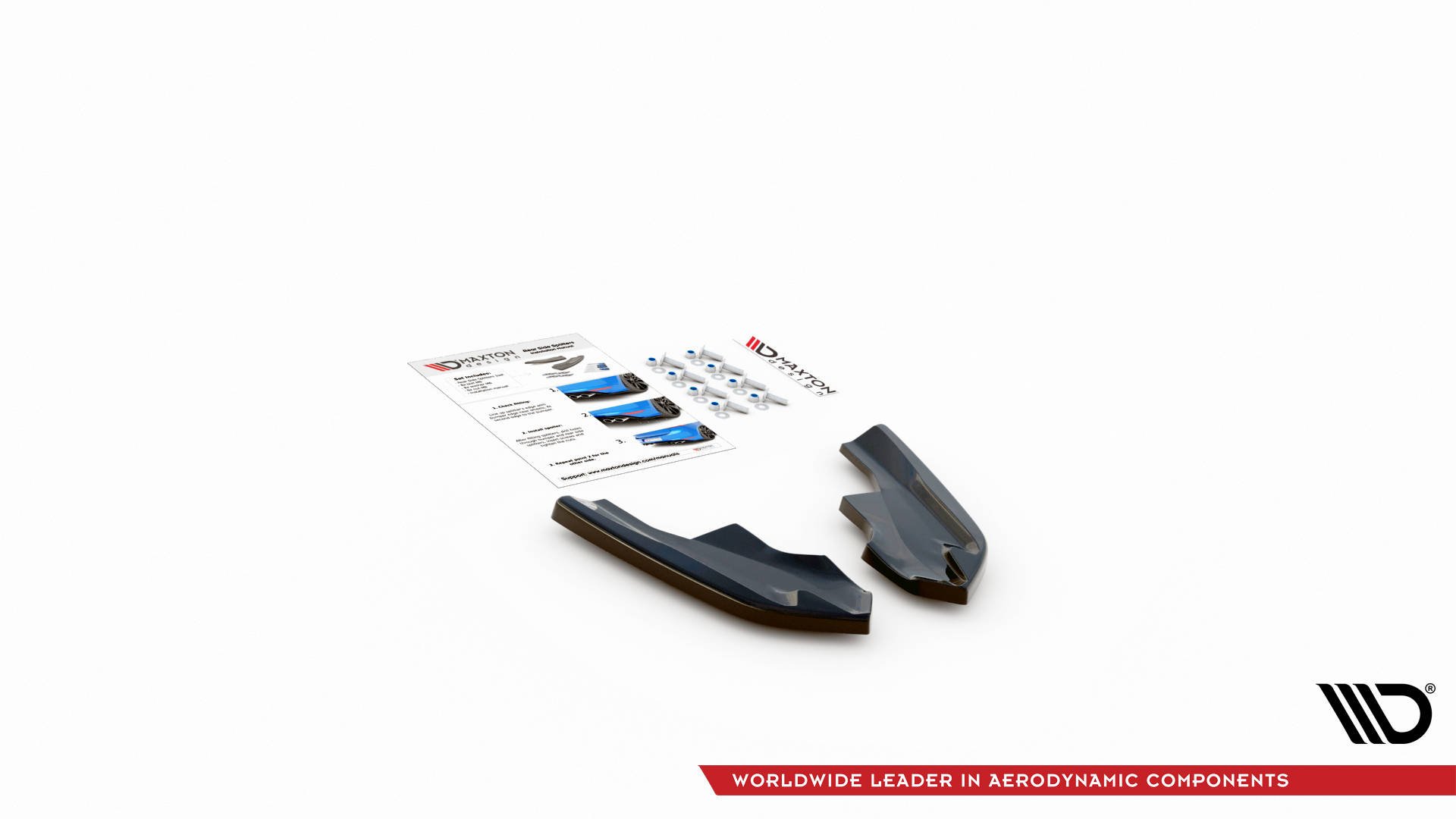 Street+ Heck Ansatz Flaps V.4 passend für VW Golf R Hatchback Mk8 FL schwarz Hochglanz