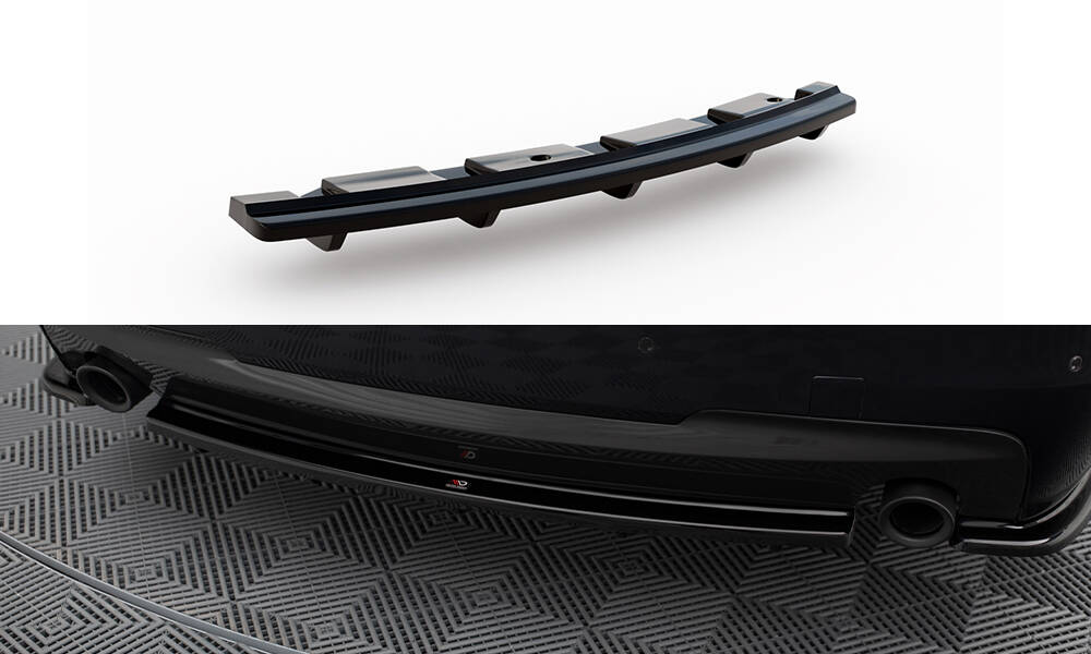 Heckansatz BMW 5er M-Paket Limousine/Touring F10/F11 mit zwei Einzel Endstücken schwarz Hochglanz