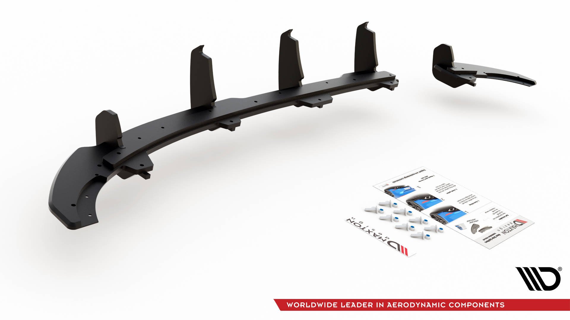 Street Pro Heck Ansatz Diffusor passend für VW Polo GTI Mk6 rot