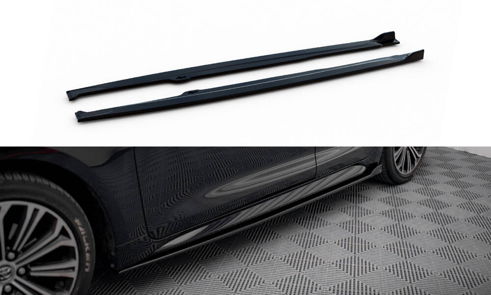 Seitenschweller Ansatz für Toyota Corolla XII Hatchback schwarz Hochglanz