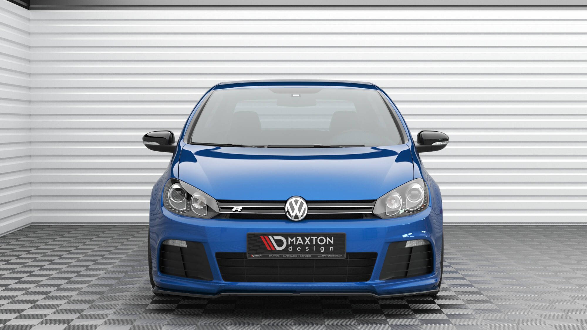 Street+ Spoilerlippe Front Ansatz V.2 passend für VW Golf R Mk6 schwarz Hochglanz
