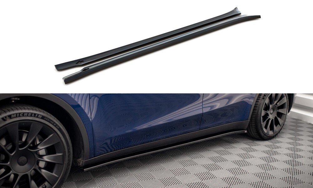 Seitenschweller Ansatz V.2 passend für Tesla Model Y schwarz Hochglanz