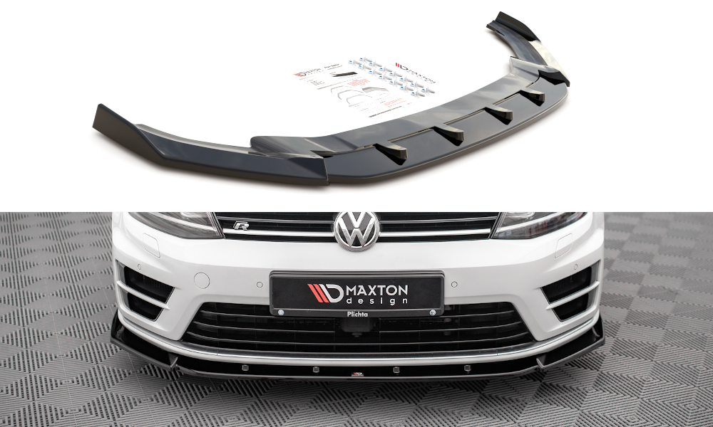 Street+ Spoilerlippe Front Ansatz V.4 passend für VW Golf R / R-Line Mk7 schwarz Hochglanz
