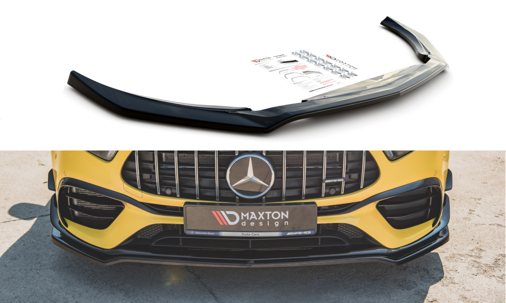 Street+ Spoilerlippe Front Ansatz V.1 passend für Mercedes-AMG A 45 S Aero Pack W177 schwarz Hochglanz