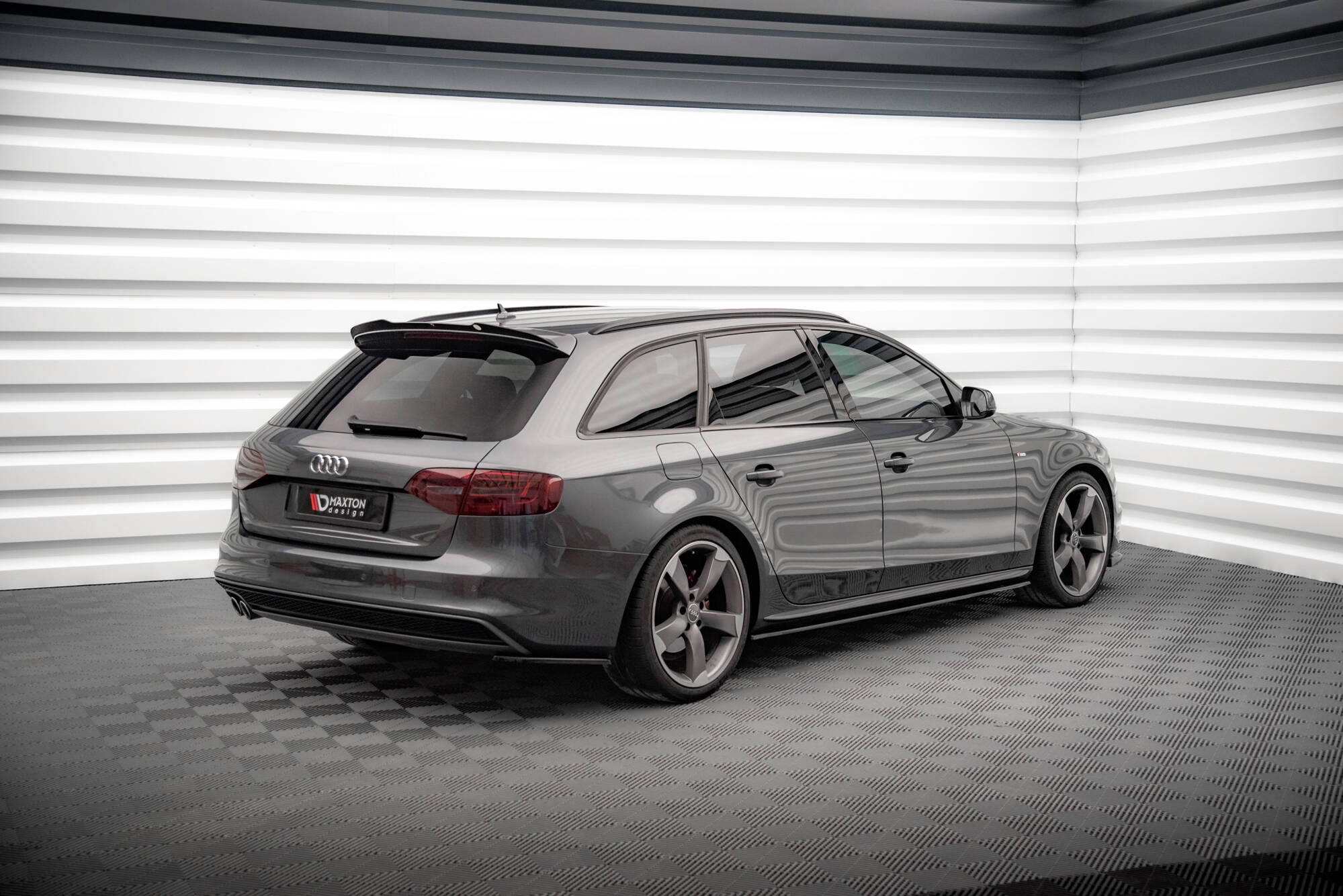 Street+ Heck Ansatz Flaps V.2 passend für Audi A4 S-Line Avant B8 FL schwarz Hochglanz