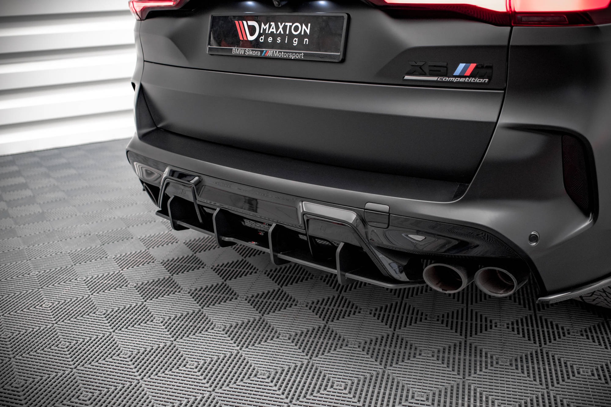 Street Pro Heckschürze Heck Ansatz Diffusor passend für BMW X5M F95 rot