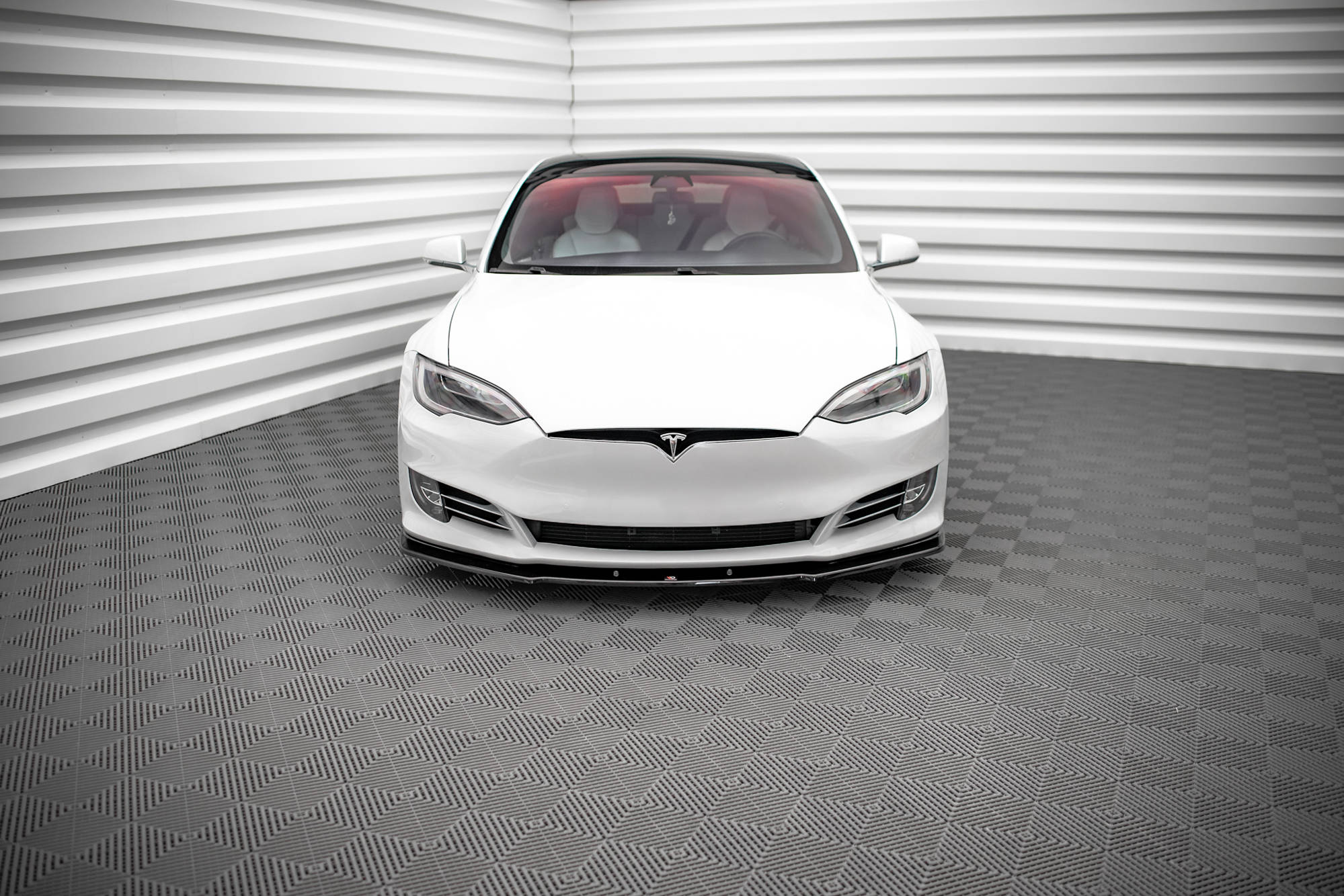 Frontlippe V.1 passend für Tesla Model S FL schwarz Hochglanz