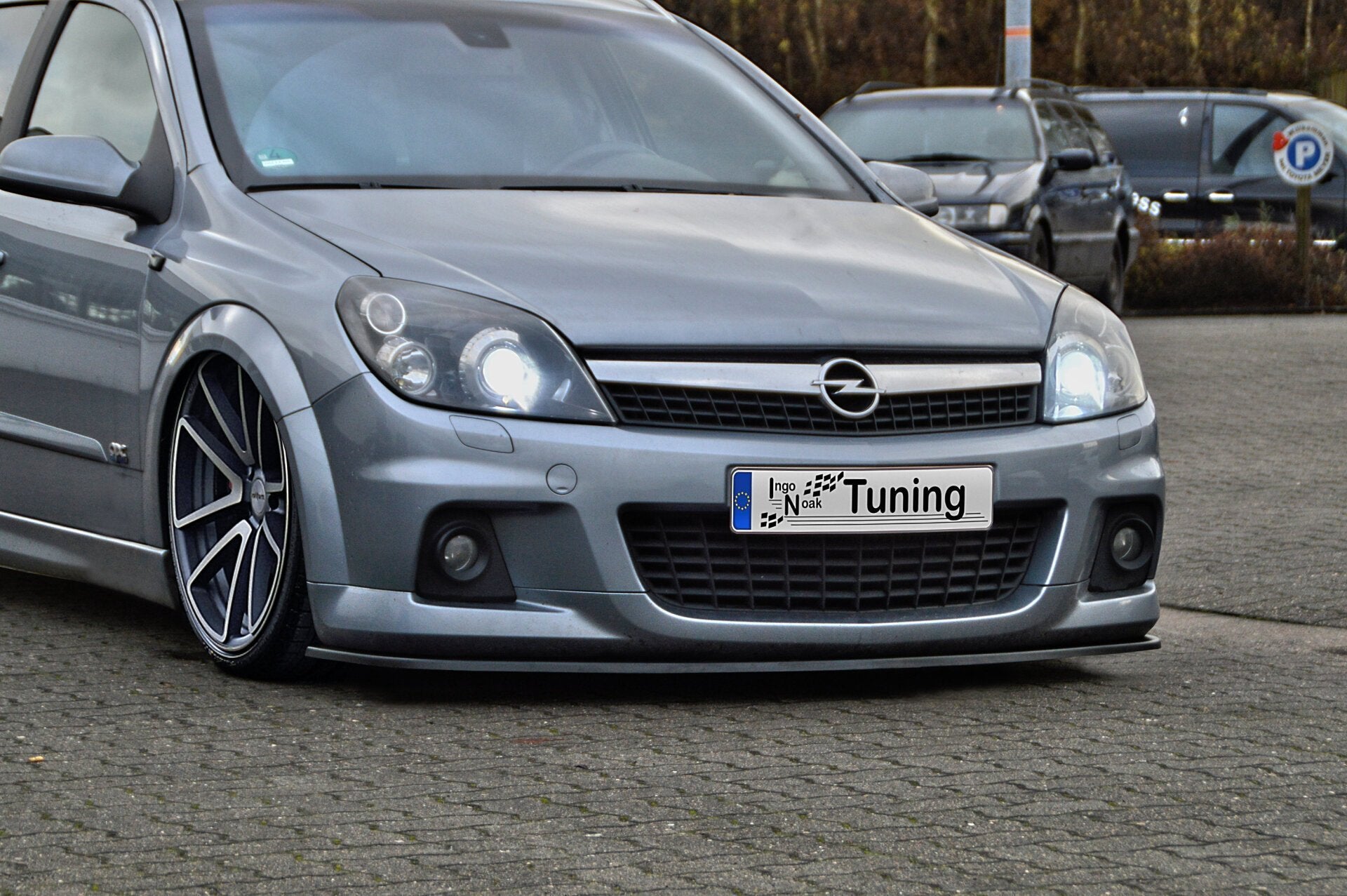 CUP Frontspoilerlippe für Opel Astra H OPC Line Schwarz Glanz