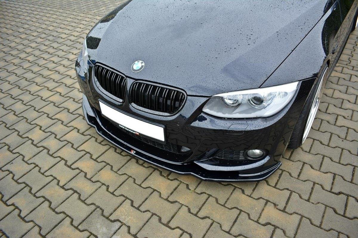 Front Ansatz V.2 für BMW 3er E92 M Paket FACELIFT schwarz Hochglanz