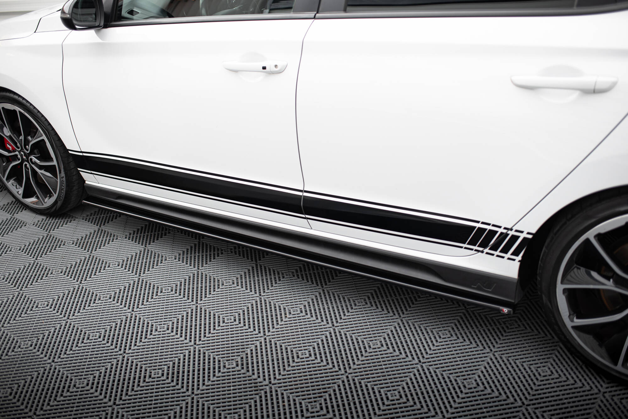 Seitenschweller Ansatz für V.1 für Hyundai I30 N Mk3 Hatchback / Fastback schwarz Hochglanz