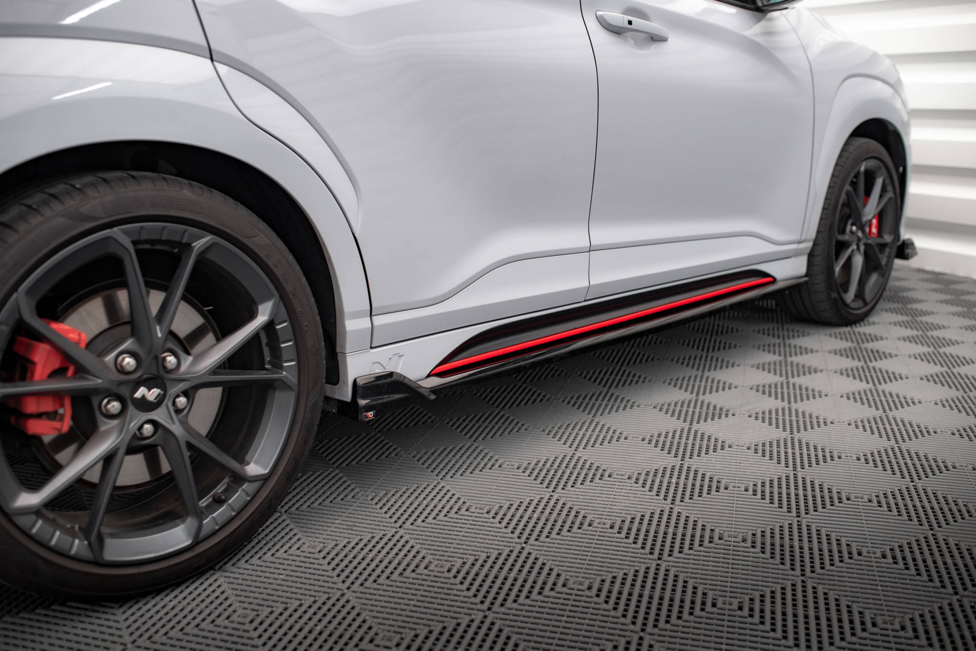 Street+ Seitenschweller Leisten V.2 passend für Hyundai Kona N Mk1 schwarz Hochglanz