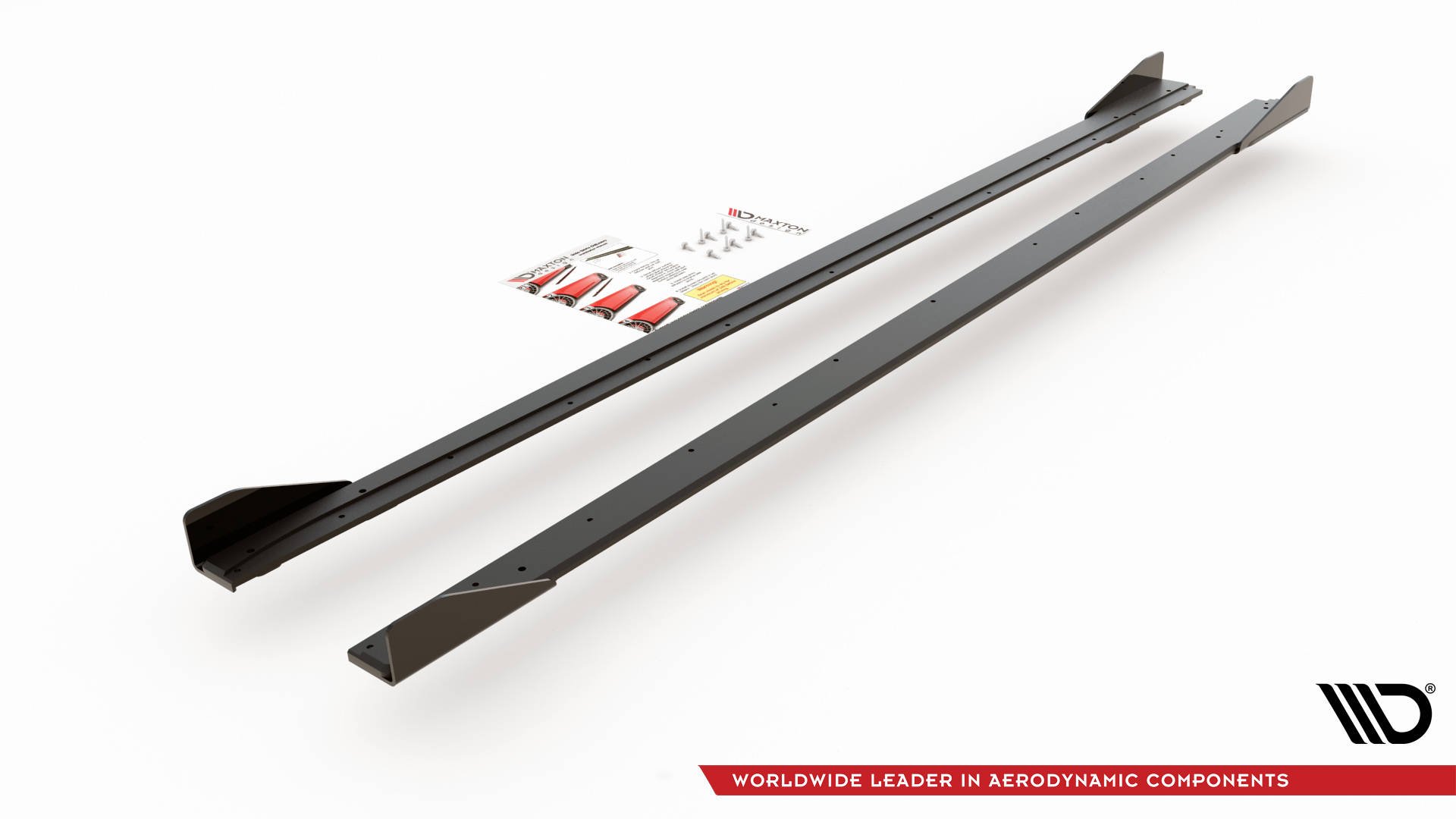 Street Pro Seitenschweller Leisten + Flaps passend für VW Polo GTI Mk6 schwarz Hochglanz