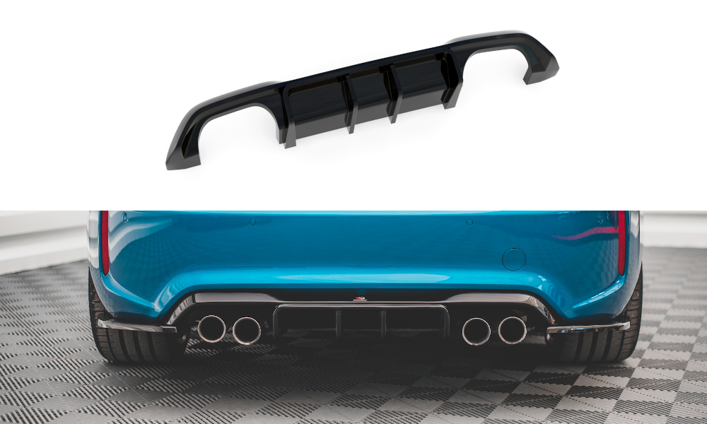 Street+ Heck Ansatz Diffusor passend für BMW M2 F87 schwarz Hochglanz