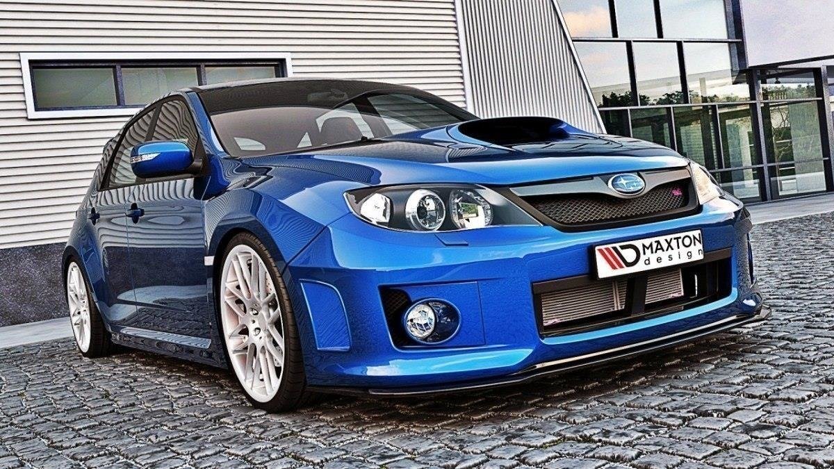 Street+ Spoilerlippe Front Ansatz V.1 passend für Subaru Impreza WRX STI MK3 FL schwarz Hochglanz